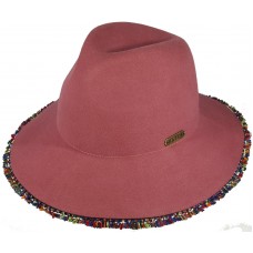 Mujers Fall Winter Casual 100% Wool Felt Wide Brim Trilby Floppy Fedora Hat Pink  eb-01360831